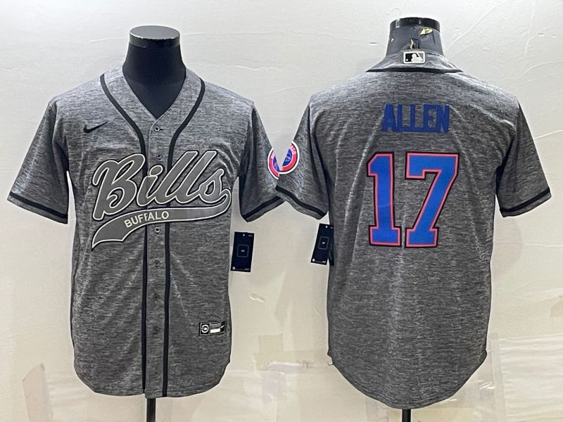Men Buffalo Bills #17 Allen Grey hemp ash 2022 Nike Co branded NFL Jersey